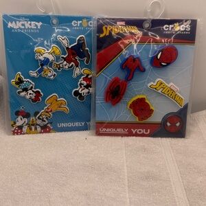 10 New Crocs Jibbitz Charms Mickey and Friends & Marvel Spider-Man